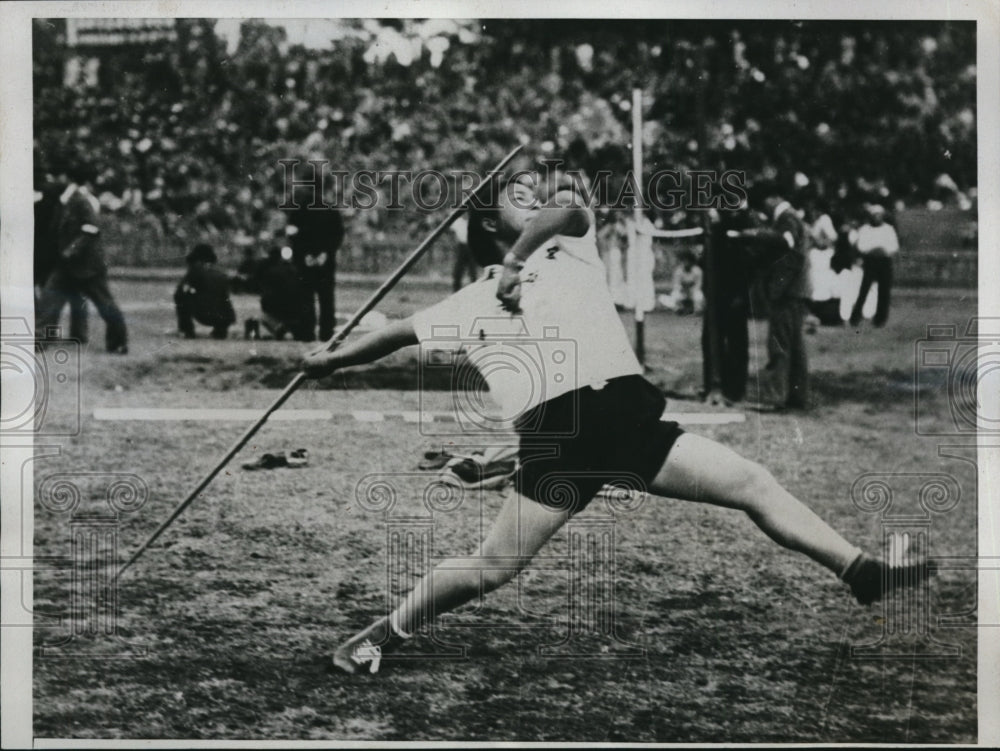 1933 Press Photo Japanese girls javelin, Tetko Yamamoto record of 30.8 meters - Historic Images