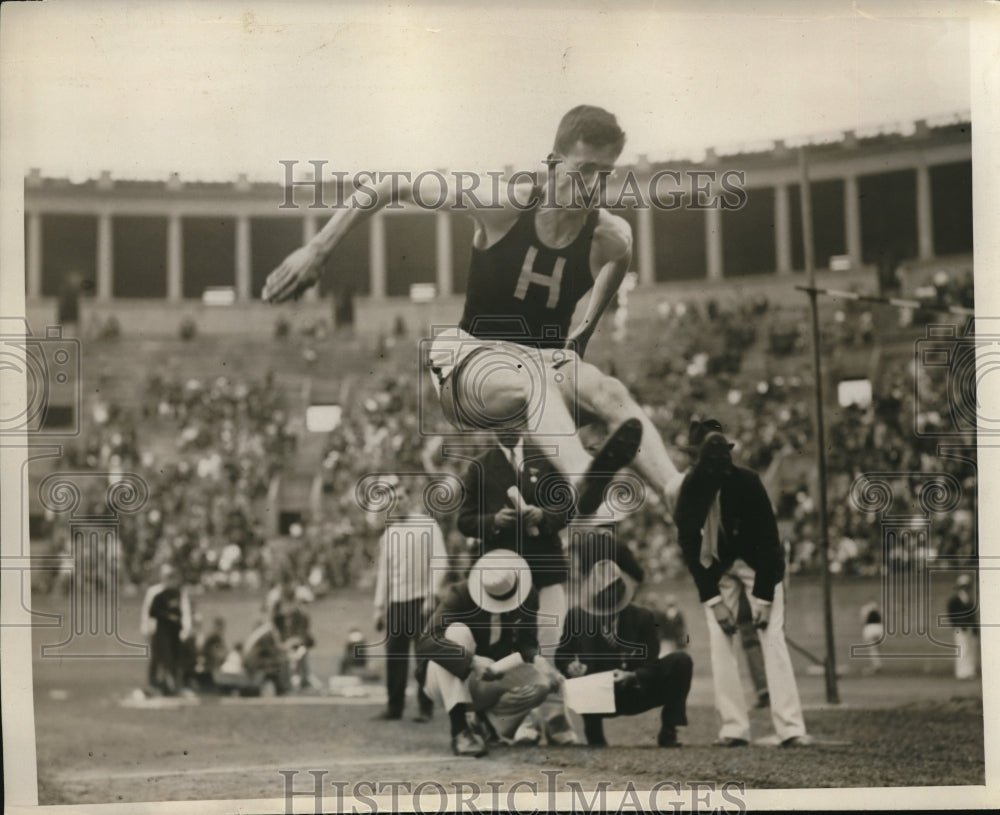 1932 Press Photo John M Morse of Harvard in broad jump - nes18163 - Historic Images