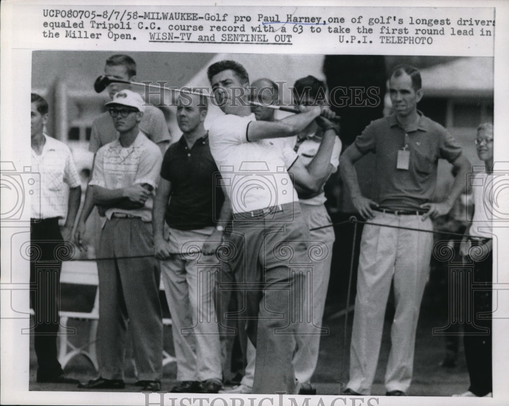 1958 Press Photo Paul Harney at Tripoli CC in Miller Open golf - nes18612 - Historic Images