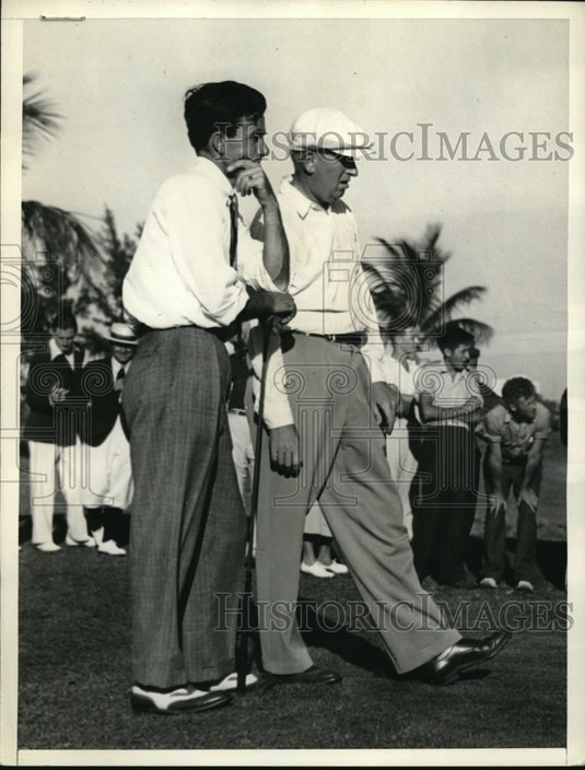 1937 Press Photo Miami Fla Johnny Farrell, Willie Klein in Internationl 4 ball g - Historic Images