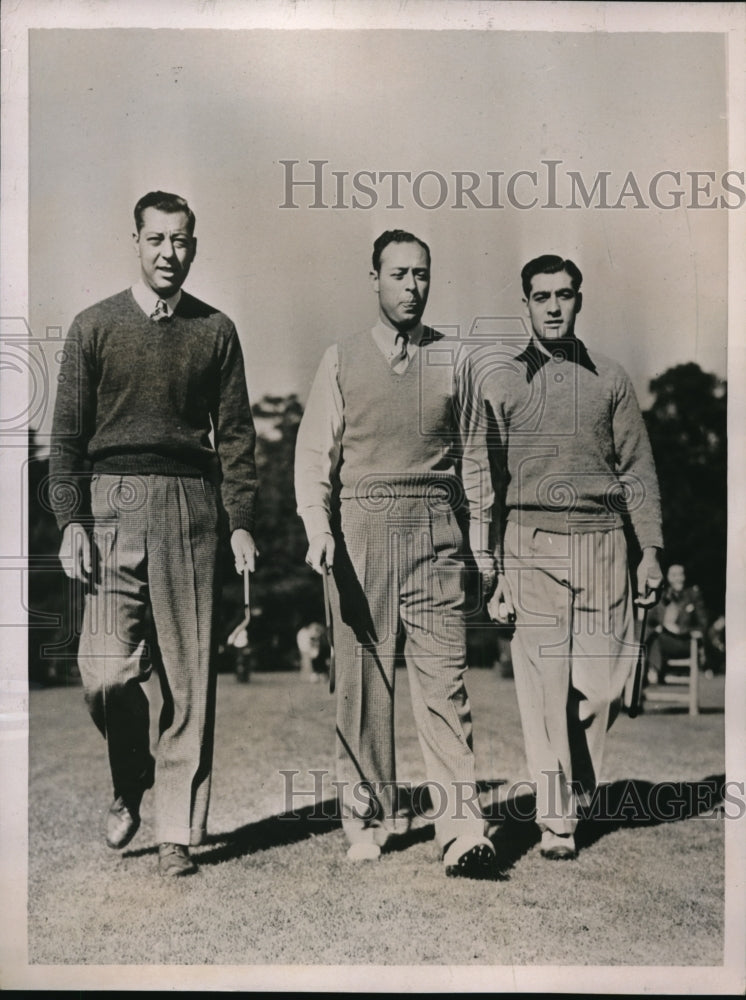 1936 Press Photo Jim, Mike &amp; Joe Turnesea at Pinehurst NC PGA golf - nes18966 - Historic Images