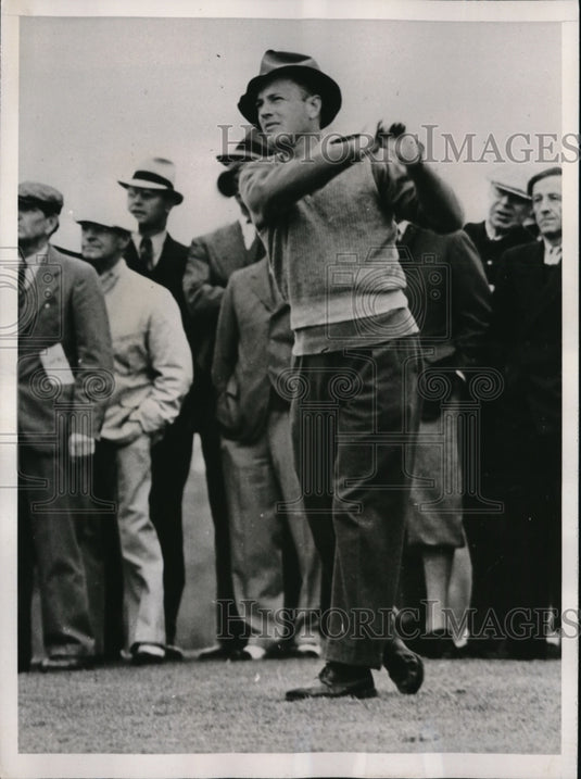 1938 Press Photo Frank Strafaci in N&S Amateur Golf Championship in NC - Historic Images