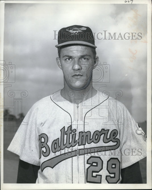 Press Photo Baltimore pitcher Billy Hoeft - nes19116 - Historic Images