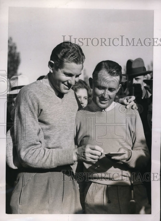 1937 Press Photo Horton Smith & Paul Runyon at Western Open in Cleveland Ohio - Historic Images