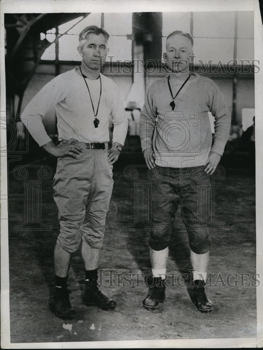 1934 Press Photo Bo McMillin head football coach U of Ind & Paul Harrell - Historic Images