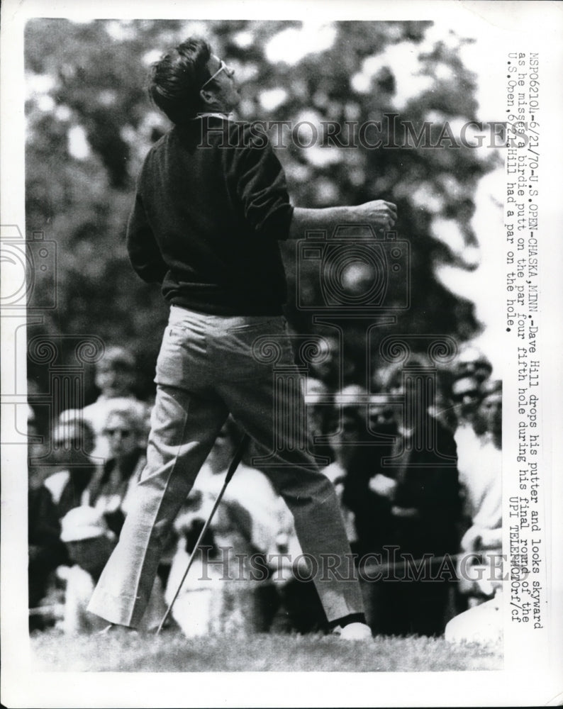 1970 Press Photo US Open at Chaska Minn Dave Hiil putting fo par - nes19329 - Historic Images