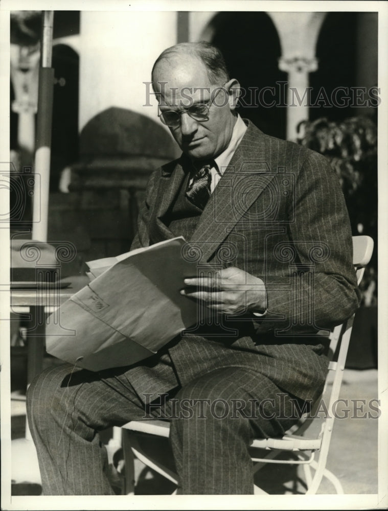 1935 Press Photo Coral Gables Fla Mike Jacobs NY fight promoter - nes19429 - Historic Images
