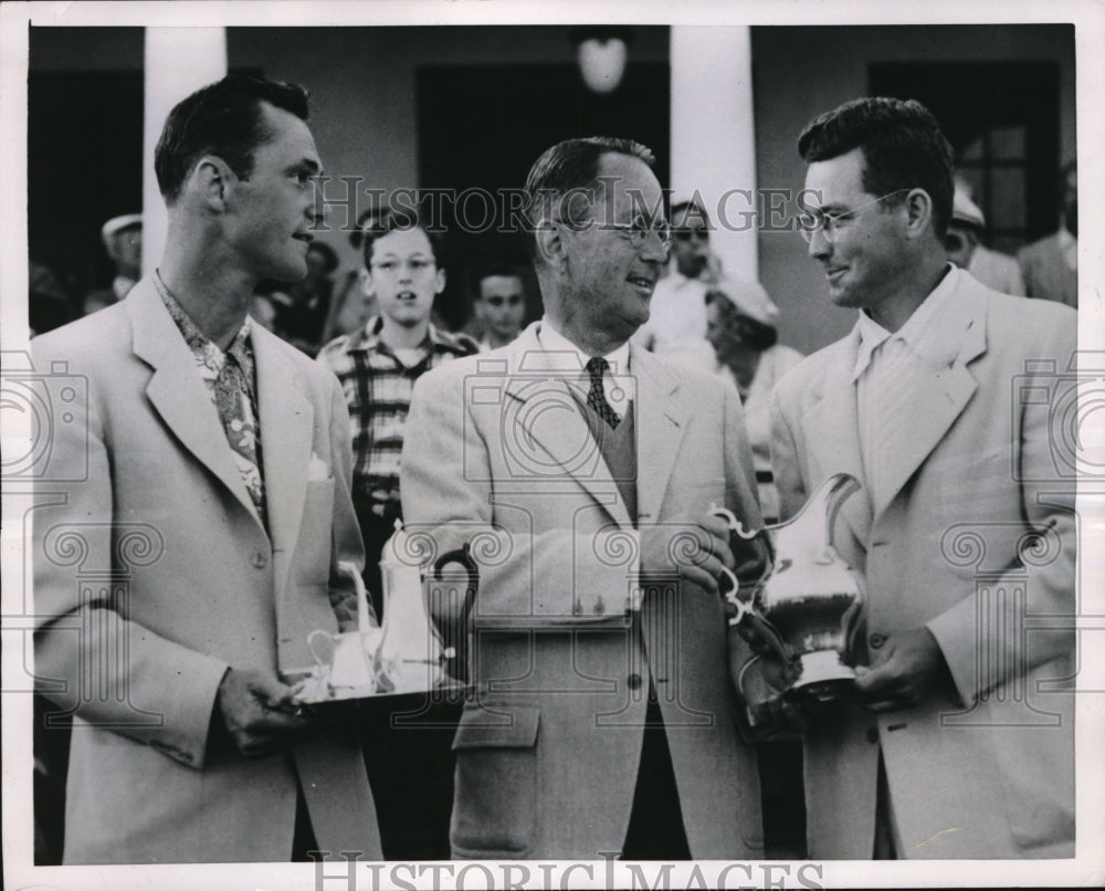 1951 Press Photo Richard S Tufts Hobart Manley Jr Bill Joe Patton at Pinehurst - Historic Images