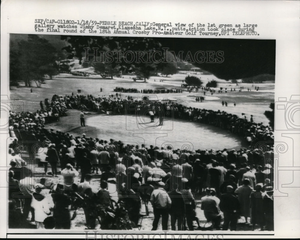 1959 Press Photo Jimmy Demaret on the 1st green at Pebble Beach - Historic Images