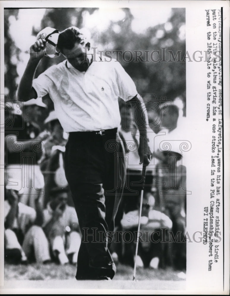 1960 Press Photo Jay Hebert leads PGA Championship at 17th hole, Akron OH - Historic Images