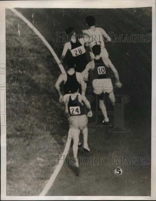 1939 Press Photo Sydney Wooderson, Chuck Fenske, Glenn Cunningham and runners - Historic Images