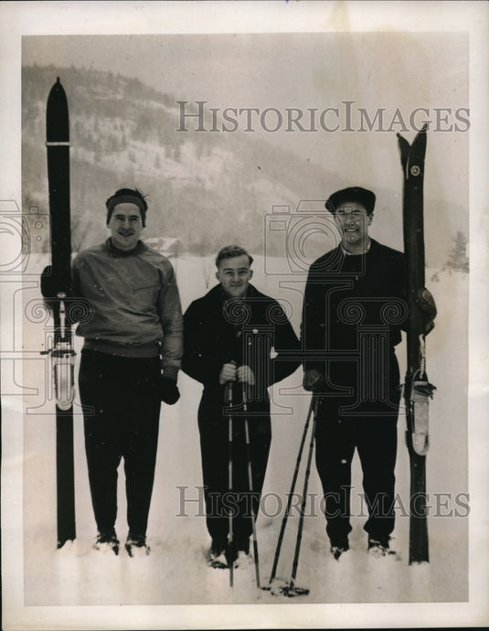 1939 Press Photo Ira Townsend, Eddie Gignac, and John Gale At 19th Annual Lake - Historic Images