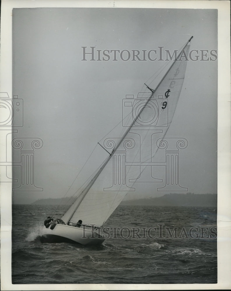 1963 Press Photo Hamilton Bermuda crew on Westra in a yacht challange race - Historic Images