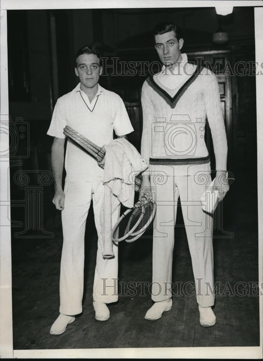 1933 Press Photo Clifford Sutter, Frank Shields for Indoor tennis finals in NY - Historic Images