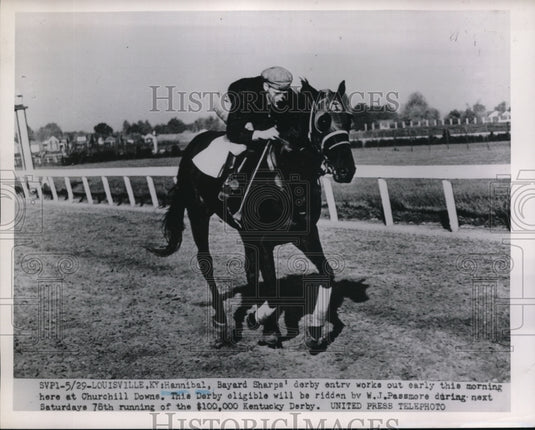 1952 Press Photo Louisville Ky Hannibal Bayard Sharps' derby entry ahown at - Historic Images