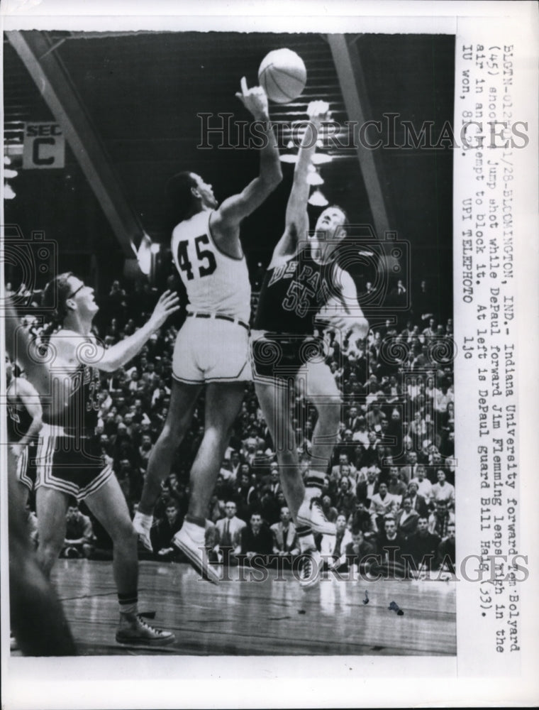 1961 Press Photo Tom Bolyard, Jim Flemming and Bill Haig in Indiana game - Historic Images