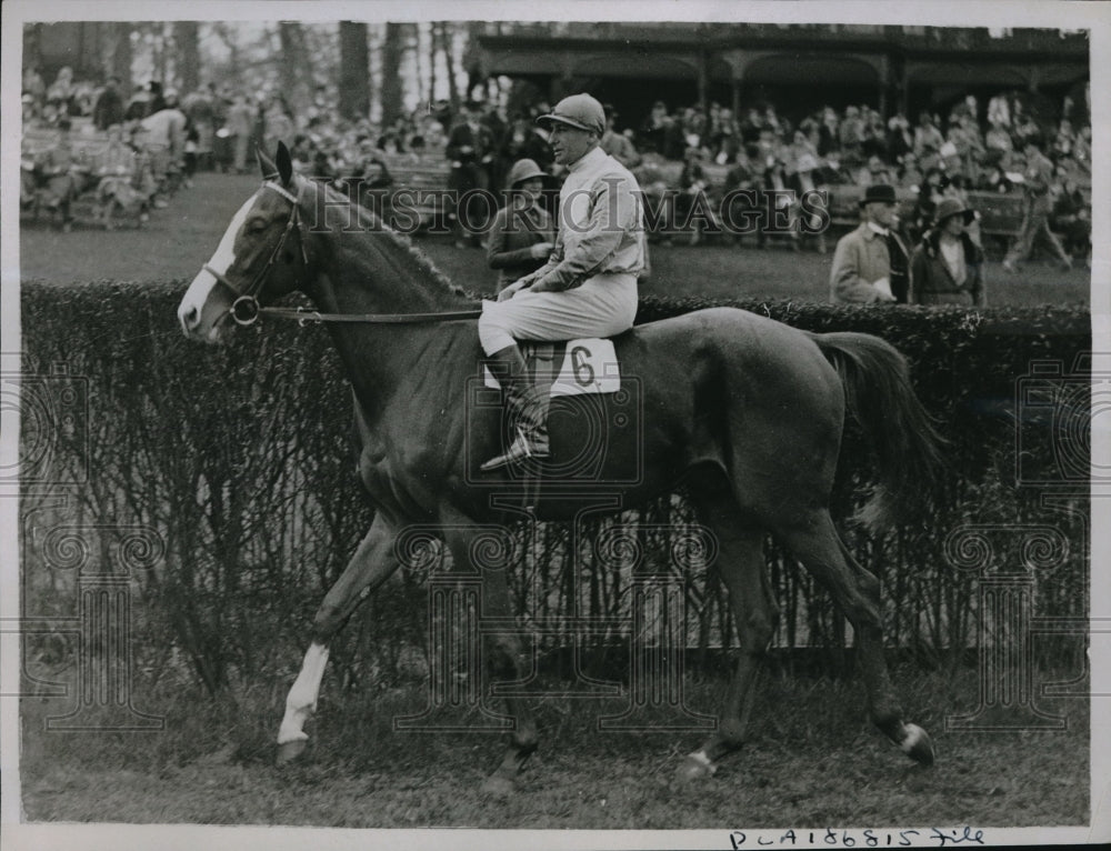 1932 Press Photo Mr Edward Edmonds Foxhunter with H Jellis up candidate for - Historic Images