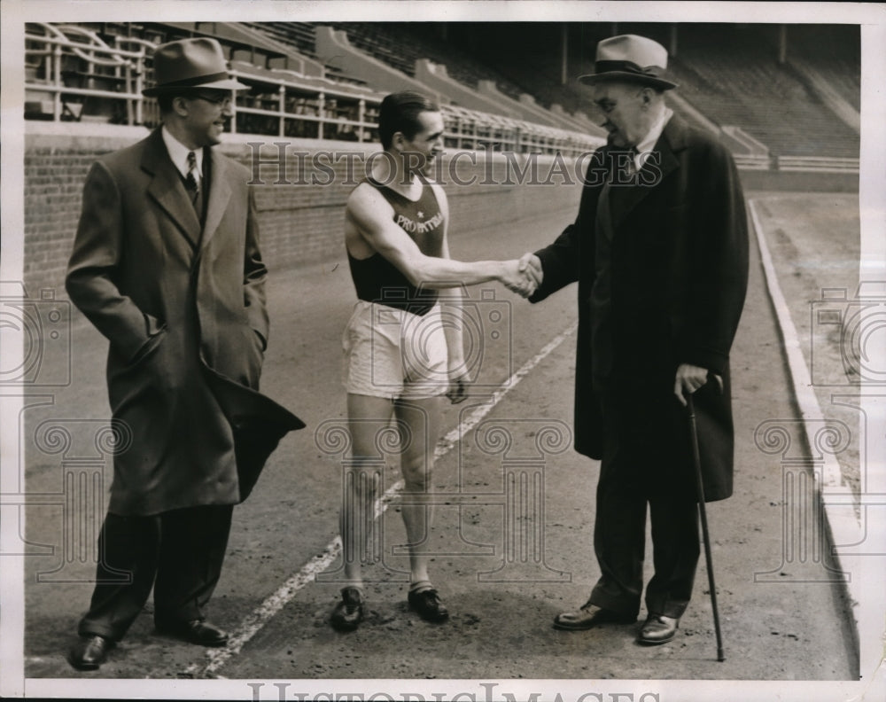 1937 Press Photo Penn Relays Marcello Zeroheni, Luigi Reccali, Lawson Robertson - Historic Images