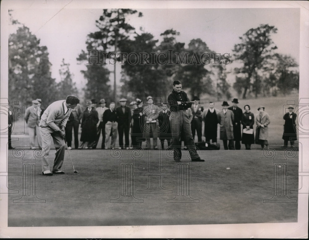 1936 Press Photo Johnny Revolta, H McSpaden in PGA Championship at Pinehurst NC - Historic Images
