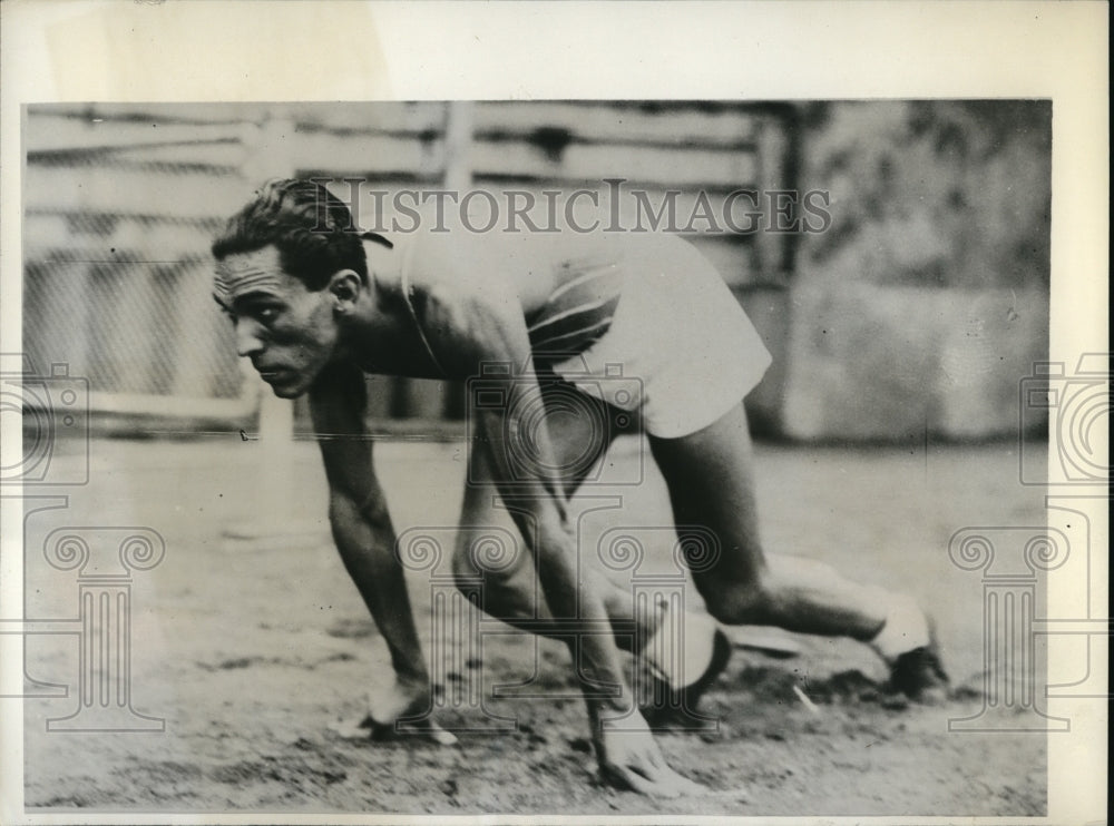 1932 Press Photo Sylvio M Padilha track hurdler from Brazil - nes20863 - Historic Images