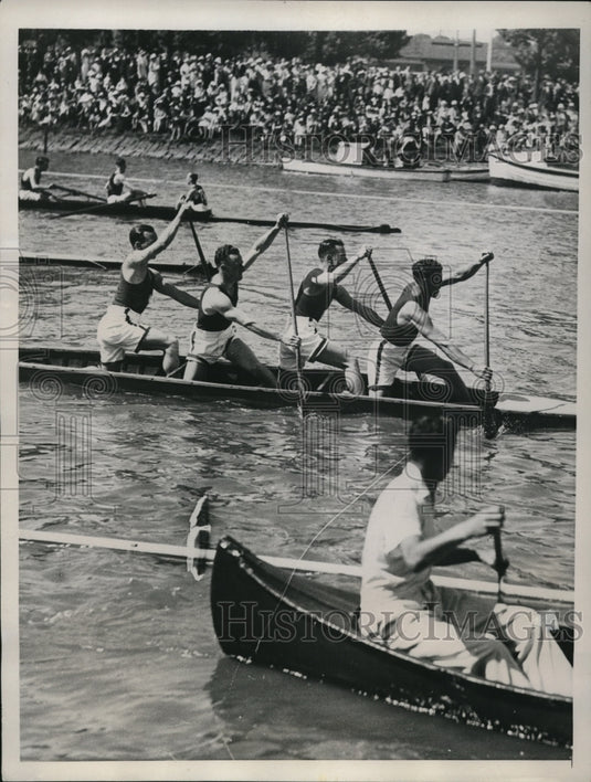 1934 Press Photo Canoes & Sculls in a race in Melbourne Australia - nes21072 - Historic Images