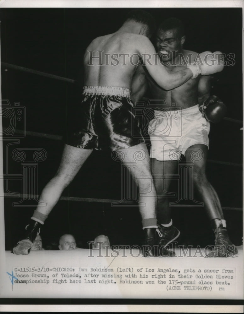 1951 Press Photo Chicago Don Robinson vs Jesse Brown - nes21136 - Historic Images