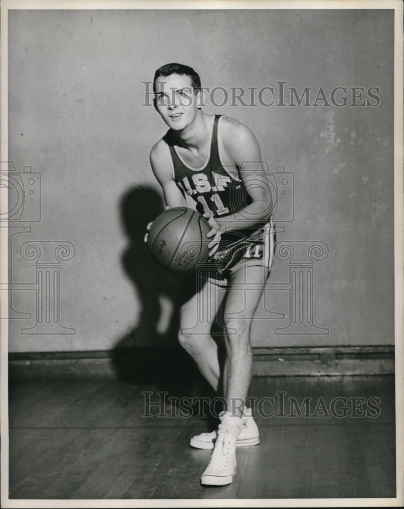 1958 Press Photo Univeristy of Southern Florida&#39;s basketball team Al dunbar - Historic Images