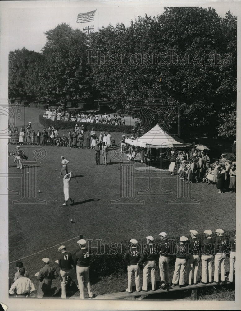 1934 Press Photo Mrs LD Cheney at National Women&#39;s Golf Championship in PA - Historic Images