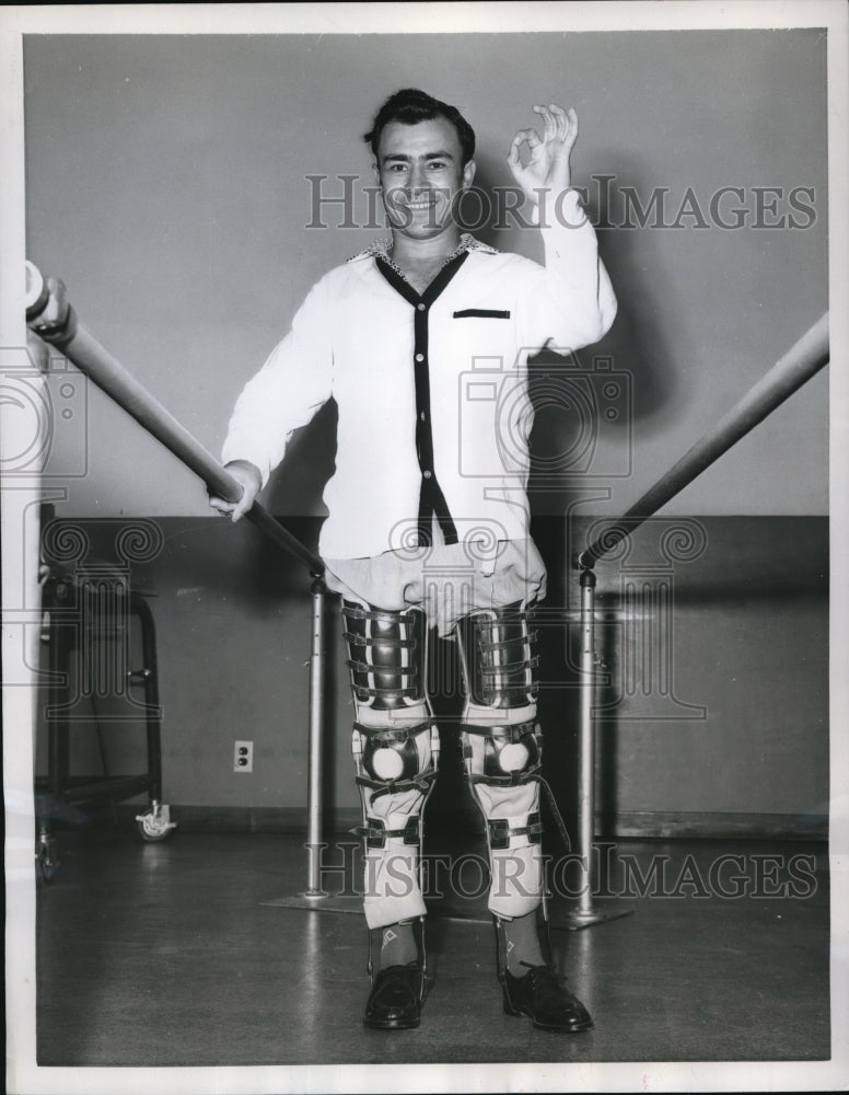 1959 Press Photo LA Calif jockey Sam Vergara in rehab at hospital from accident - Historic Images