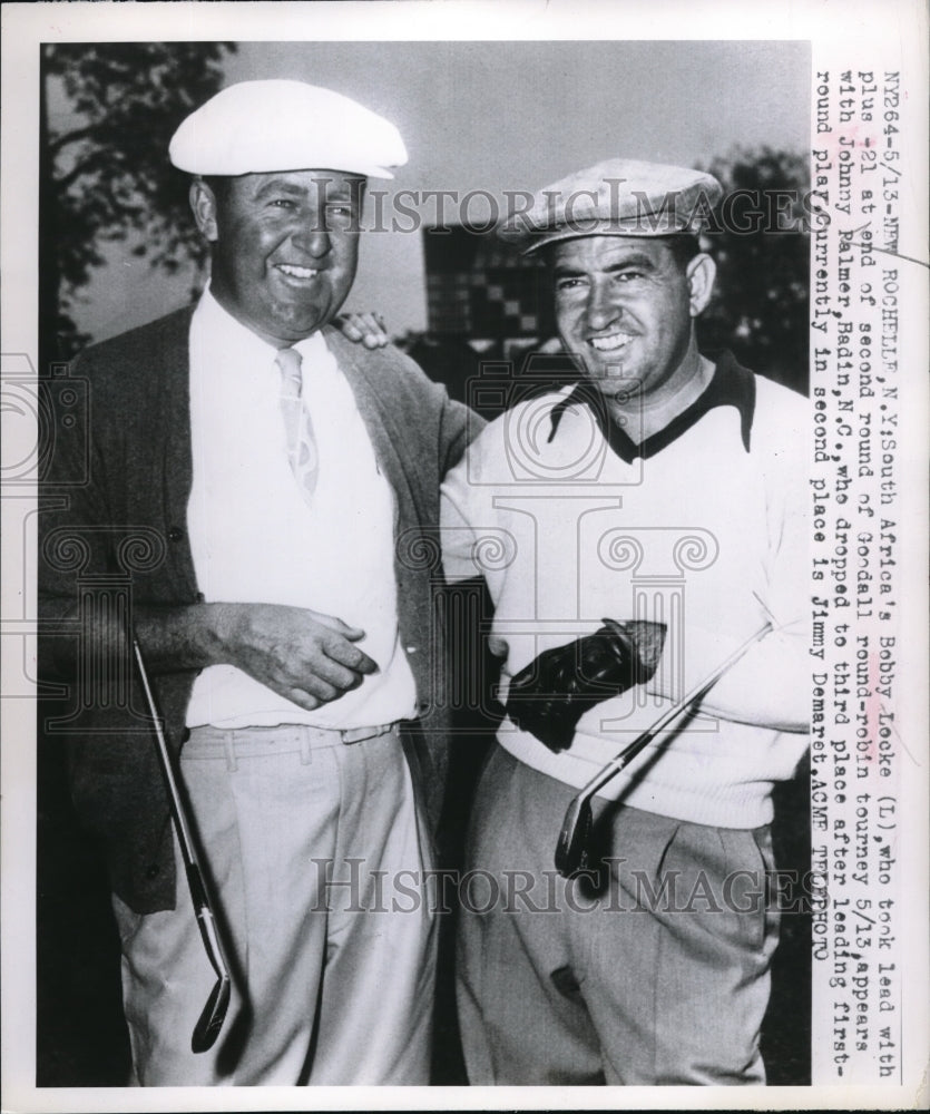 1949 Press Photo New Rochelle, NY Bobby Locke, Johnny Palmer, Jim Demarett - Historic Images