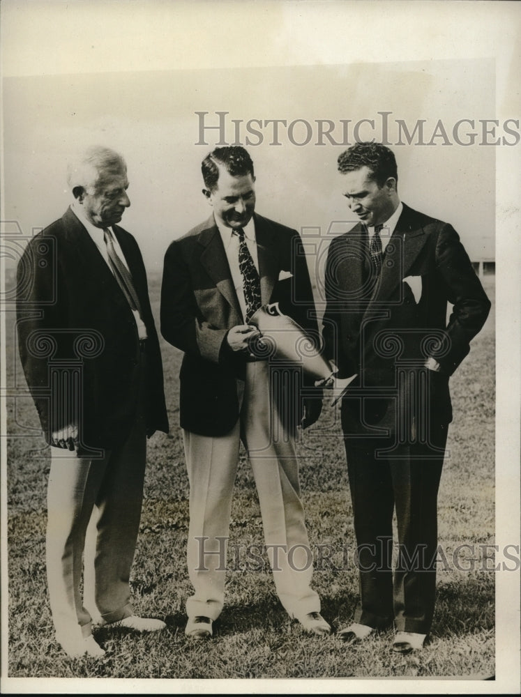 1931 Press Photo Joe Williams, Dan M Daniel, John Heydler baseball officials - Historic Images