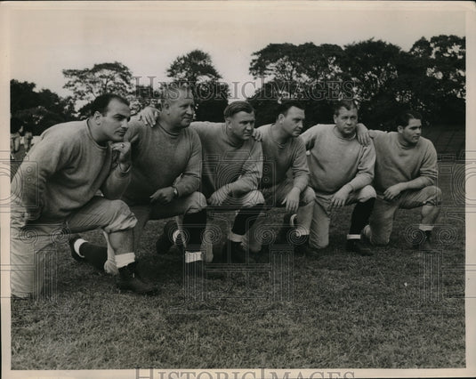 1940 Press Photo Fordham Univ football, Branco, Carberry, Kosky,Crowley - Historic Images