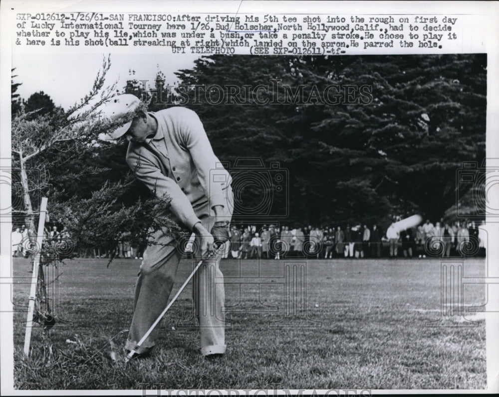 1961 Press Photo San Francisco Bud Holscher in Lucky Intnl golf tourny - Historic Images