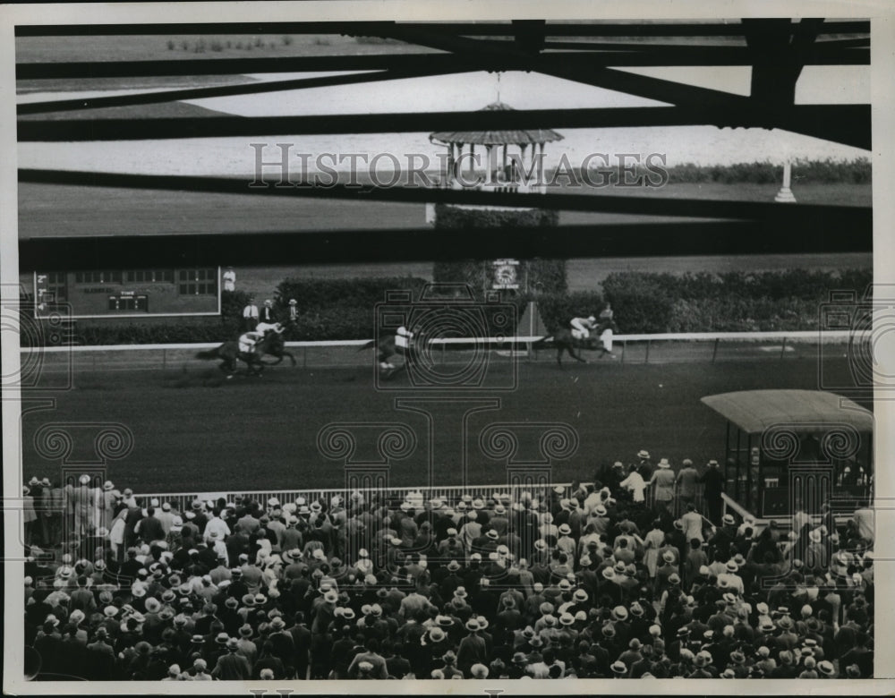 1934 Press Photo Hialeah Fla track San Mateo,Open Range, Chance Flight - Historic Images