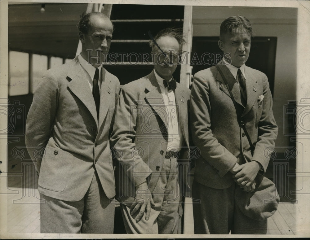 1932 Press Photo Swedish Olympic team Lt Bo Lindman, Count Carl Bonde - Historic Images