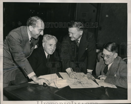 1941 Press Photo Camden NJ NCAA football rules comm. Walter Okeson, Lou Little - Historic Images