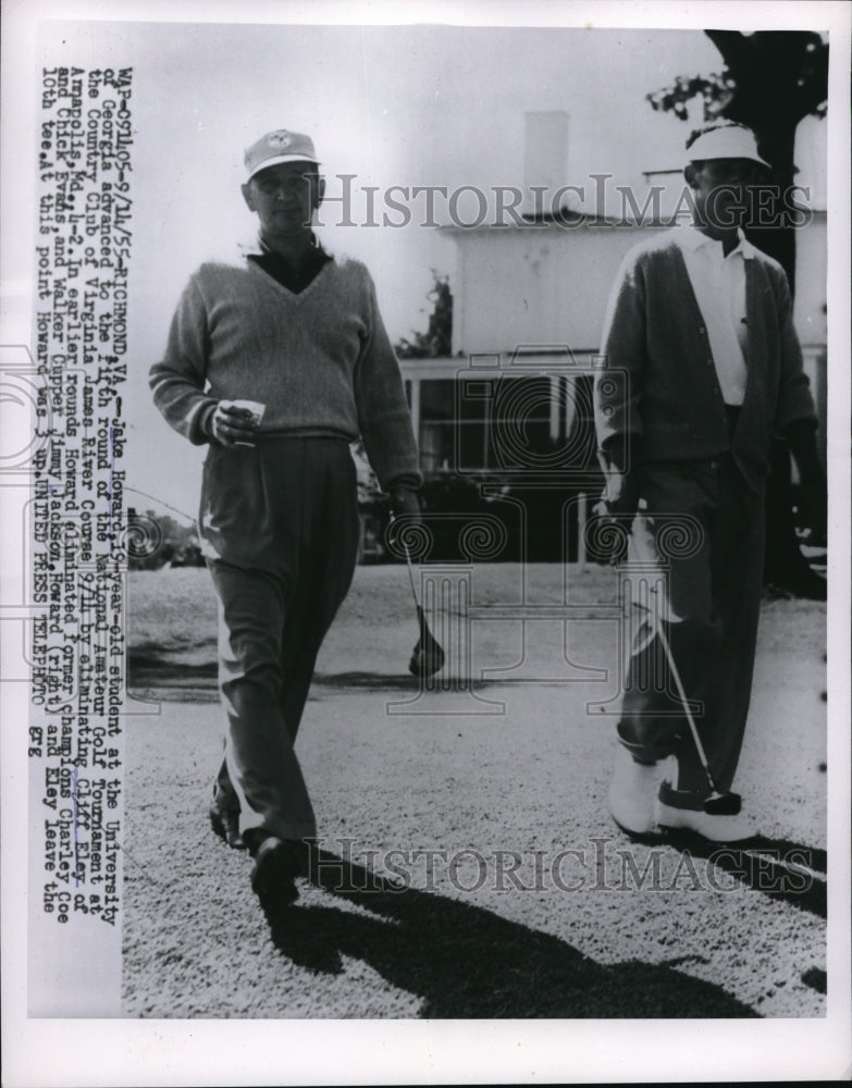 1955 Press Photo Richmond Va Jake Howard Cliff Eley in Natl Amateur Golf - Historic Images