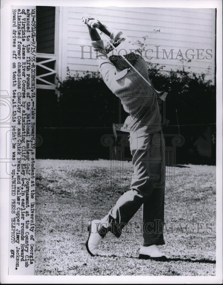 1955 Press Photo Richmond Va Jake Howard in National Amateur Golf - nes21802 - Historic Images