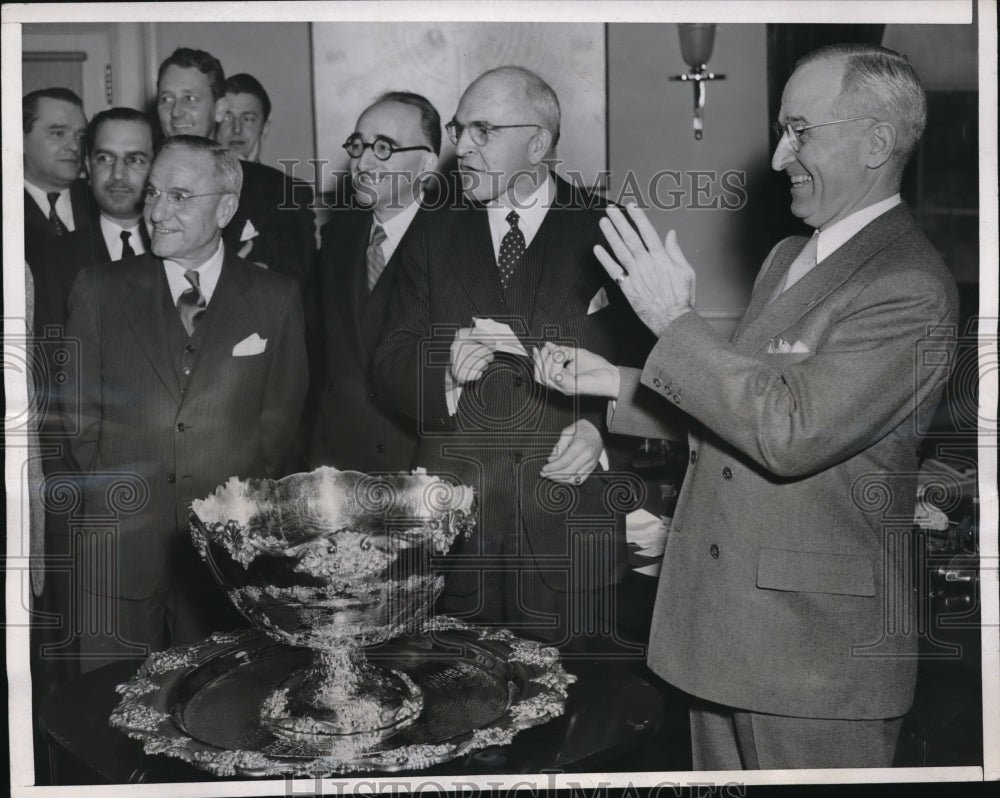 1947 Press Photo Wash DC Pres. Truman draws matches for Davis Cup - nes21852 - Historic Images