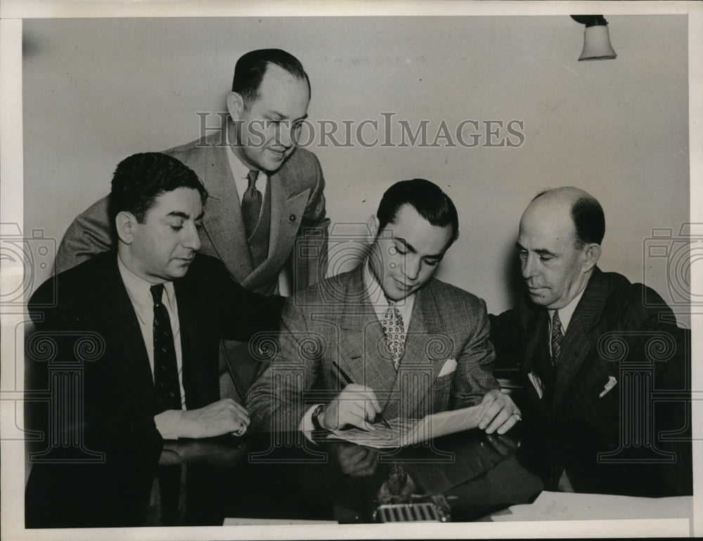 1936 Press Photo Barney Ross, Sam Pianm Jack beberm Charlie Lucas - nes22283 - Historic Images