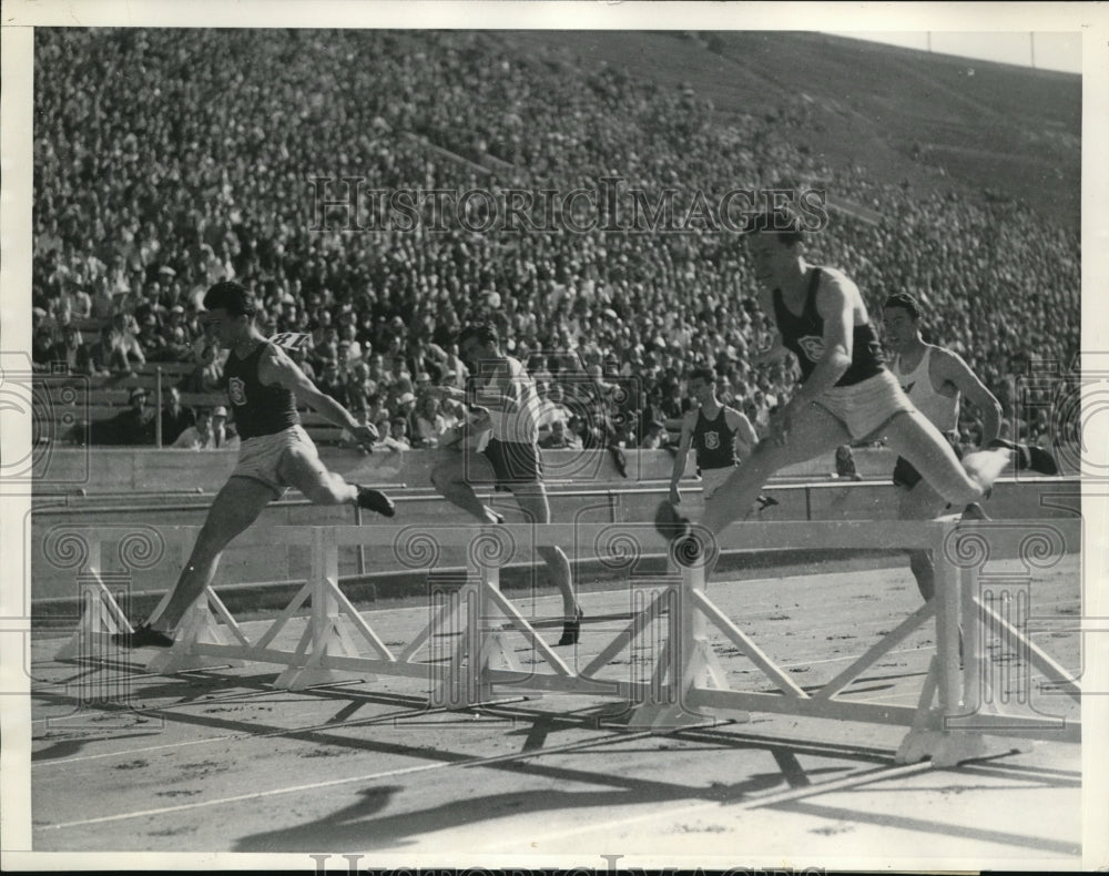 1936 Press Photo 220yard hurdles Lee LaFond,VZic King, John Wood in Calif - Historic Images