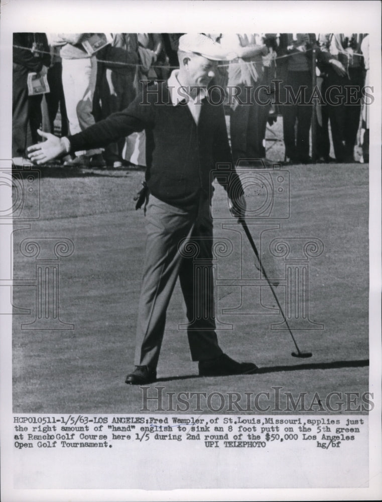 1963 Press Photo LA Calif Fred Wempler at Rancho golf inLA Open tourny - Historic Images