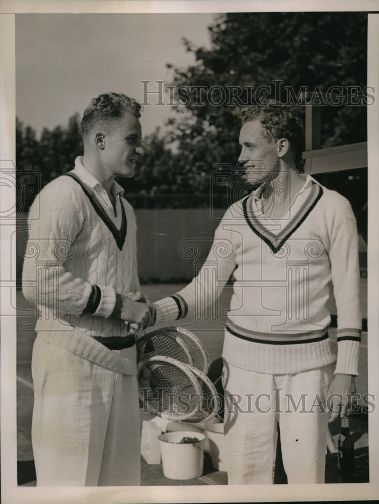 1936 Press Photo Gene Mako & Hal Surface mens singles tennis Forest Hills NY - Historic Images