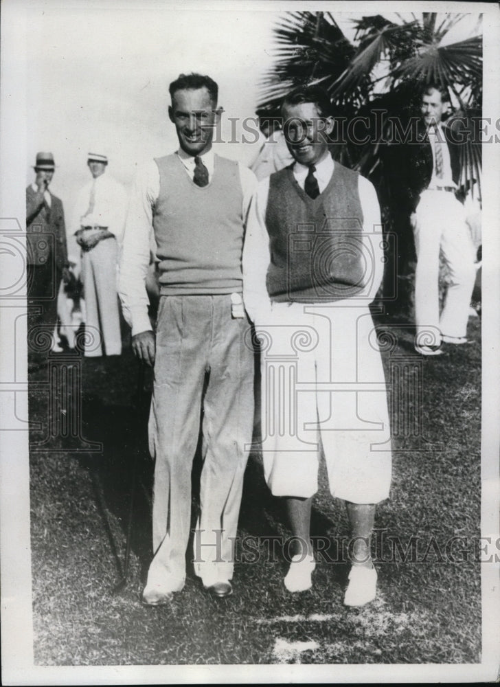1933 Press Photo Denny Shute & Paul Runyan at Miami Biltmore Open in Fla - Historic Images