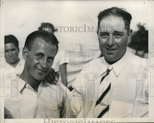1938 Press Photo Cleveland Eddie Leach & Louis Cyr at US Publink Golf - Historic Images