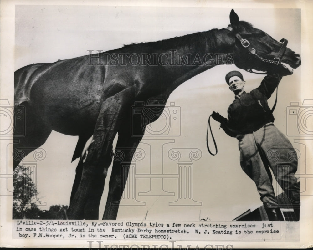 1949 Press Photo Louisville KY Olympia exercises before the KY Derby - nes23165 - Historic Images