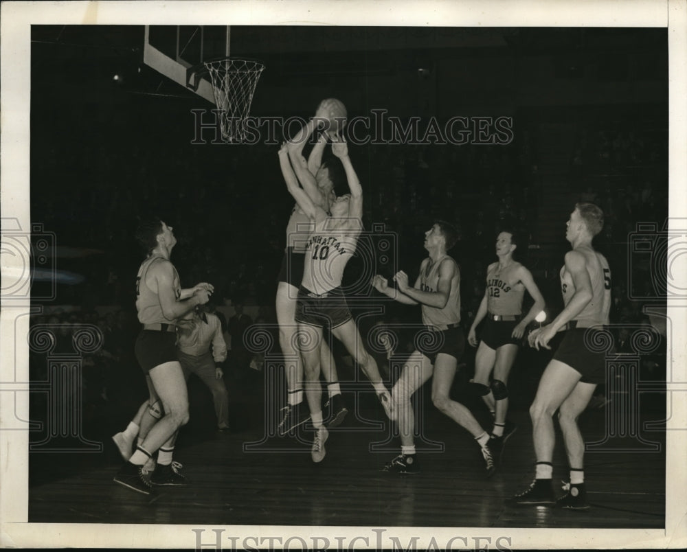 1940 Press Photo University of Illinois vs Manhattan University - nes23398 - Historic Images