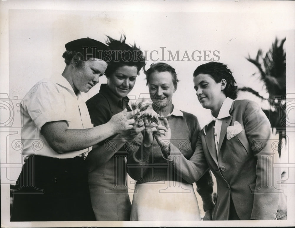 1938 Press Photo Patty Berg, Kathryn Hemphill, Jane Jameson, Dorothy Kirby - Historic Images