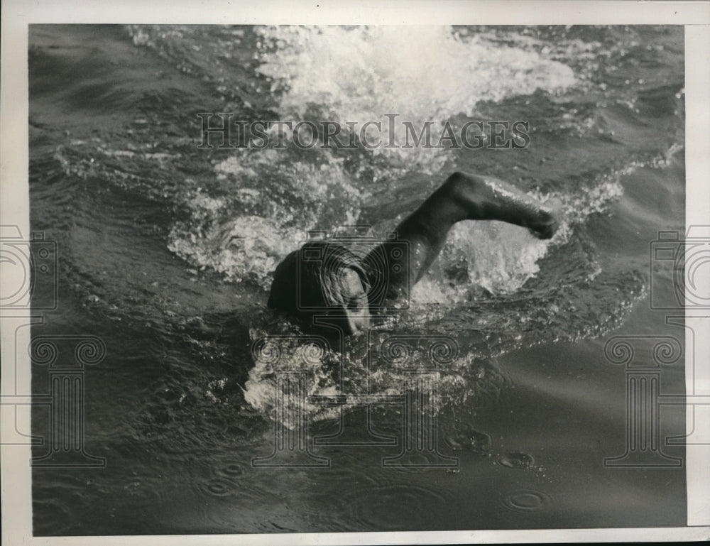 1938 Press Photo Steve Wozniak in 3 Mile President&#39;s Cup Race in Potomac River - Historic Images