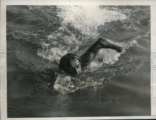 1938 Press Photo Steve Wozniak in 3 Mile President's Cup Race in Potomac River - Historic Images